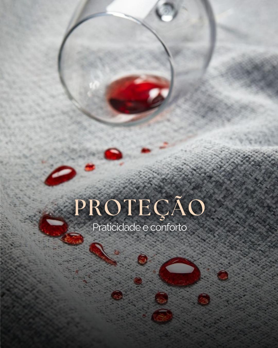 Impermeabilização protegendo tecido contra líquidos